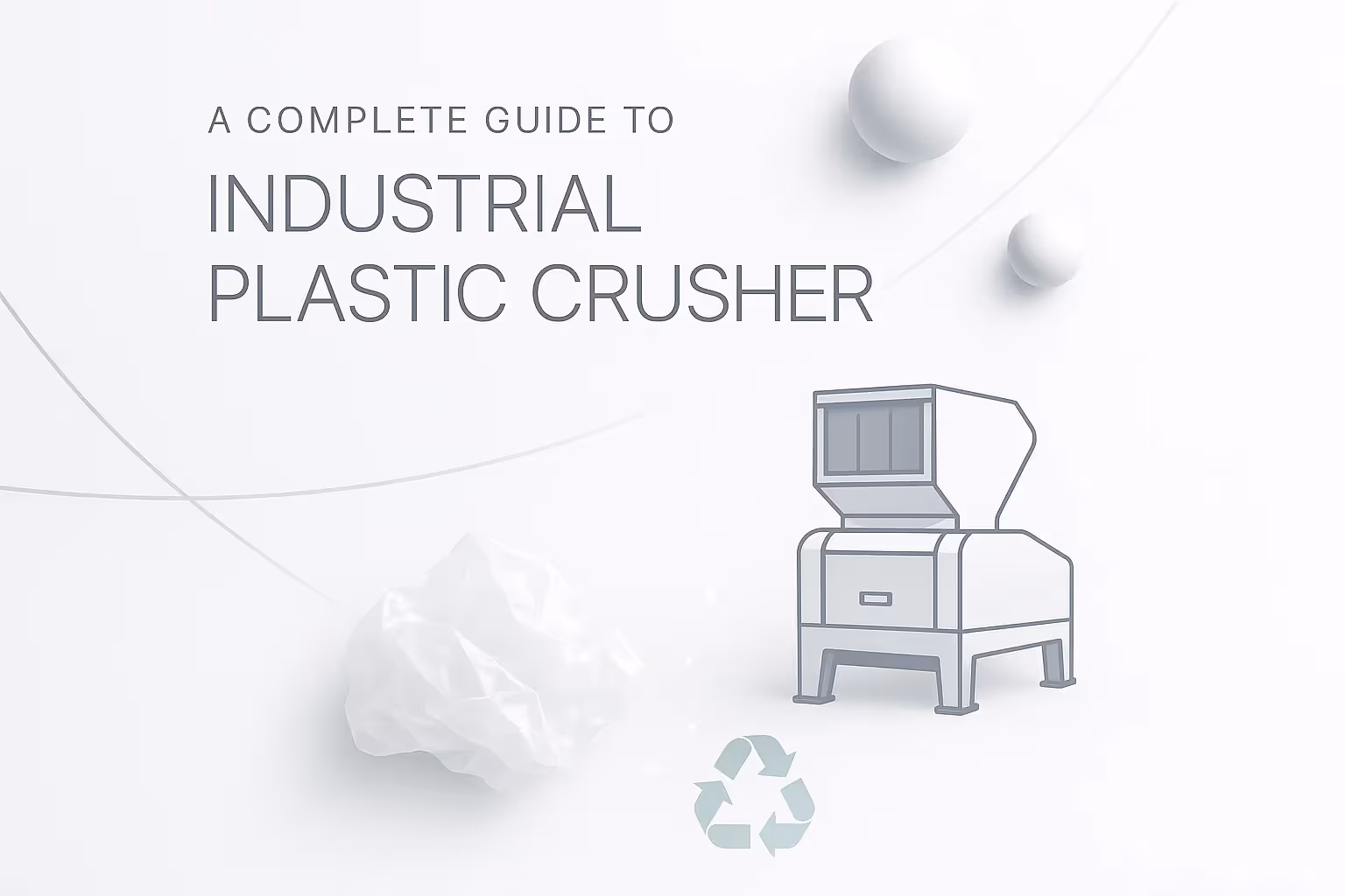 Industrial plastic crusher and granulator setup