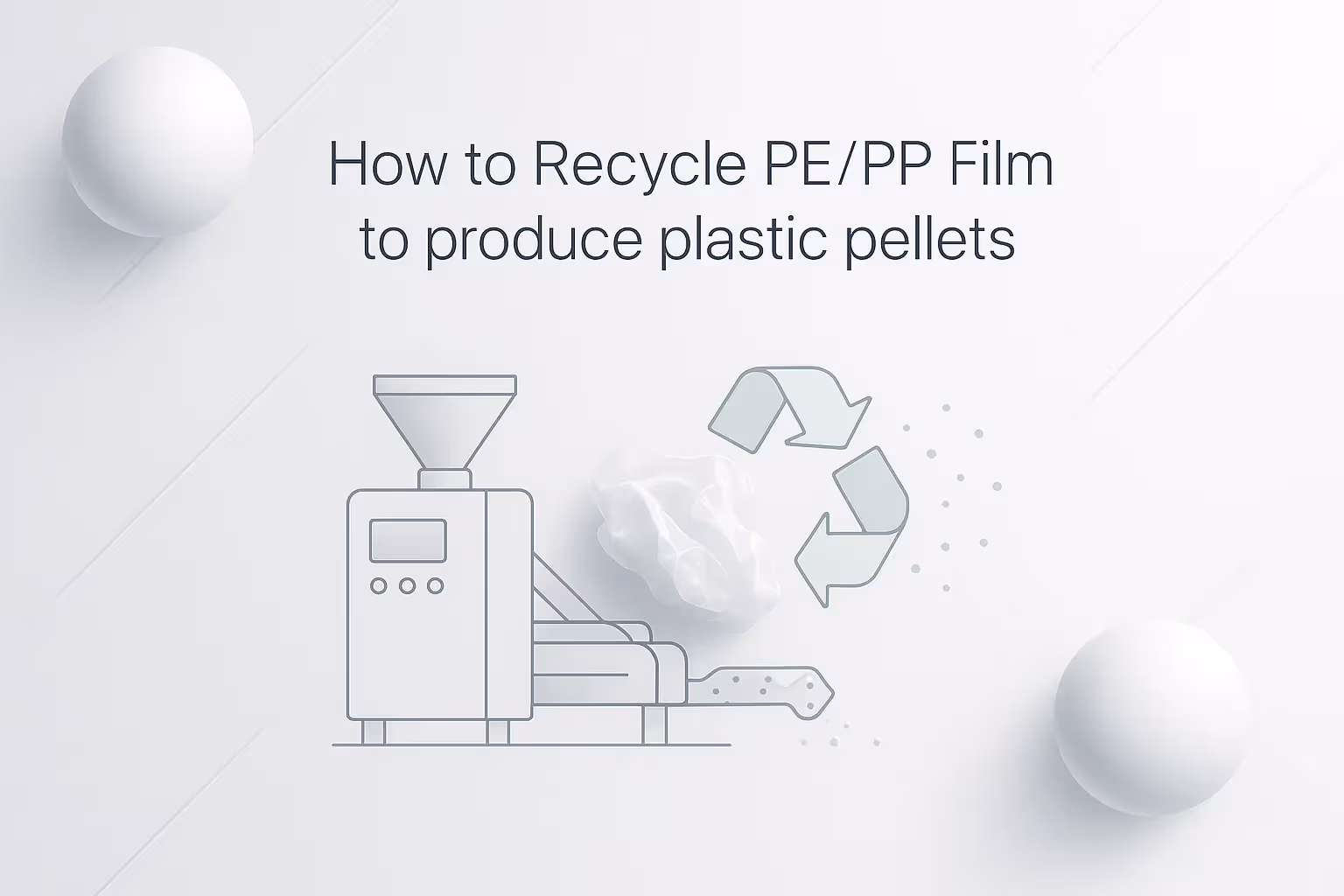 An industrial line for recycling PE/PP film into plastic pellets, showcasing the machinery