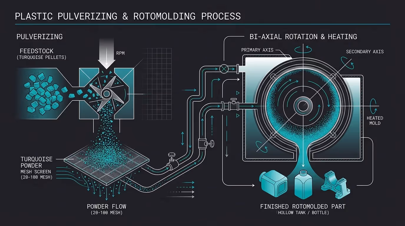 Premium plastic pulverizer processing PE powder for rotational molding